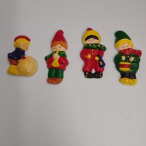 Vintage Dough Art Little Band & Carolers Holiday Christmas Decoration Ornaments